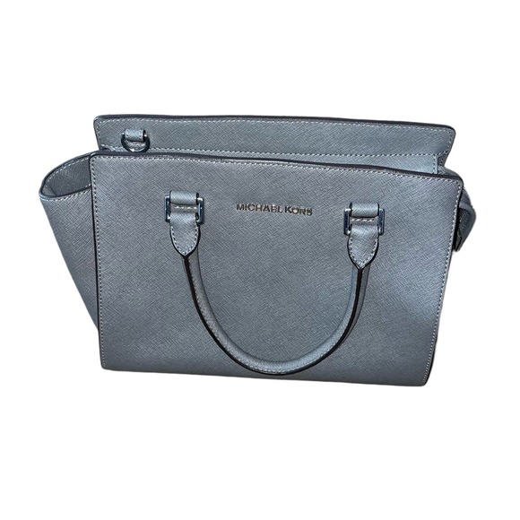 Michael Kors Selma Gray Leather Satchel Style 30T3SLMS2L - Picture 1 of 11